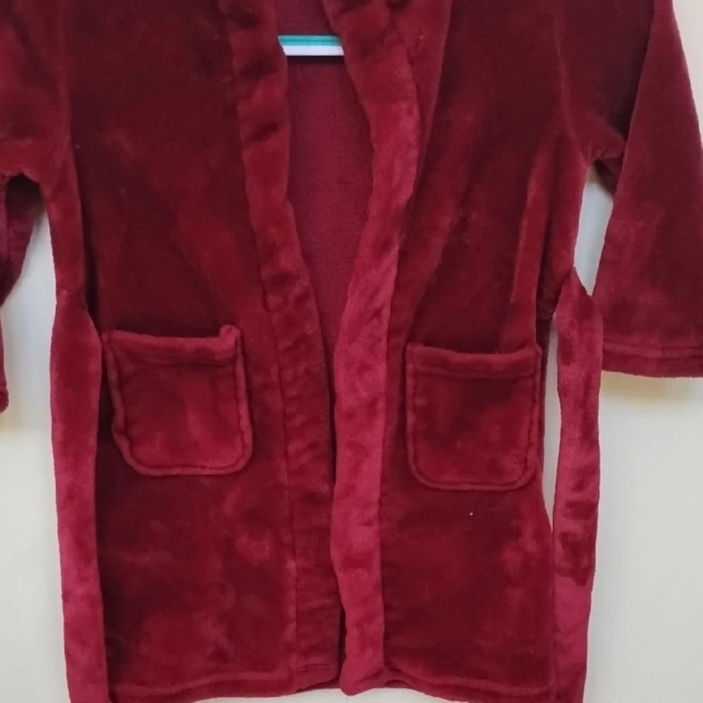 D- Cozy Kids Burgundy Hooded Pajamas
